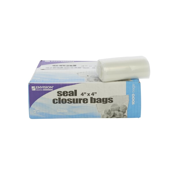 Stout By Envision Clear Resealable Zipper Seal Storage Bags 4 x 4 Case of 1000 Bags, 1000PK ZF-001C - main
